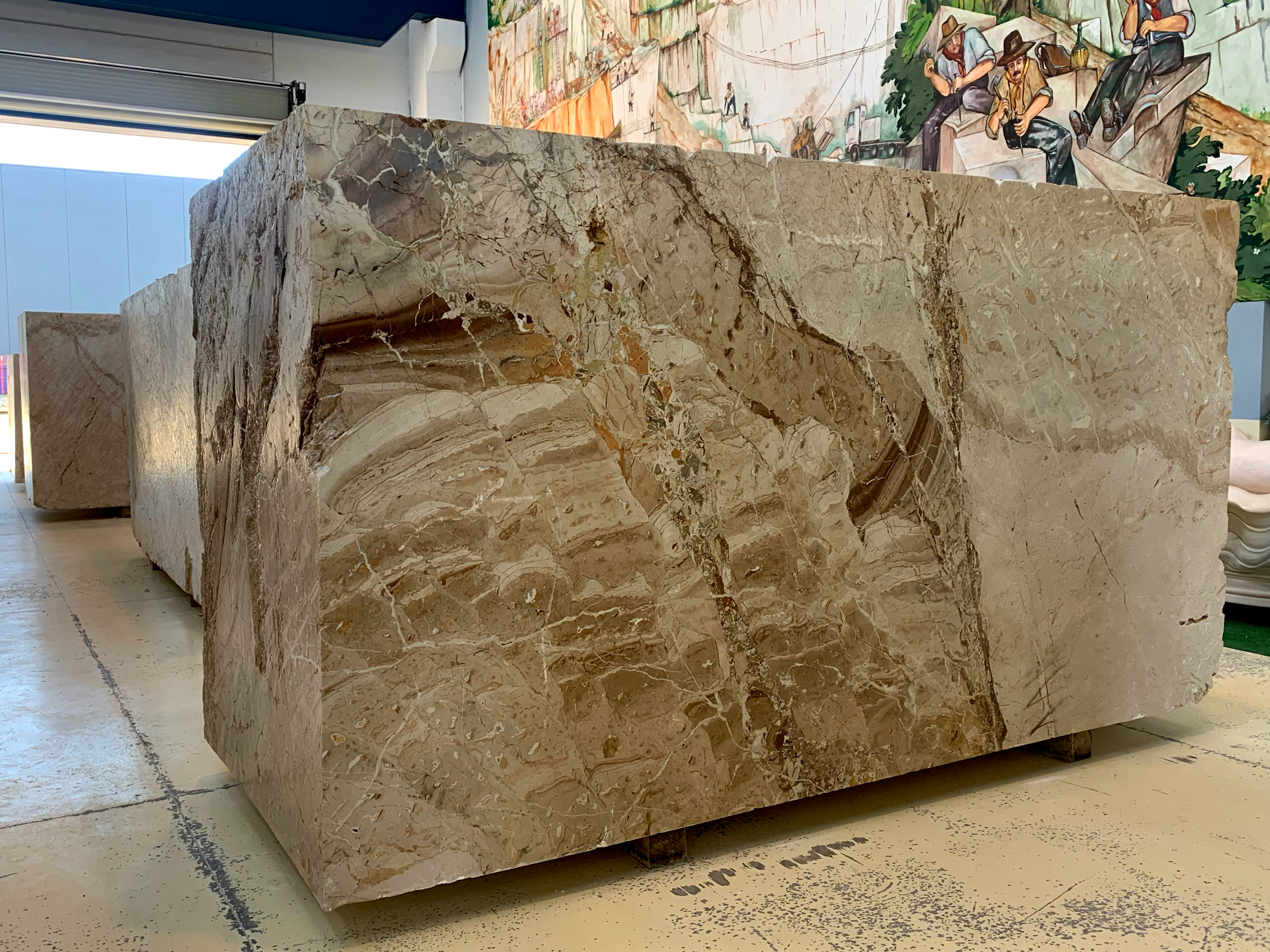 breccia aurora beige marble block 04a